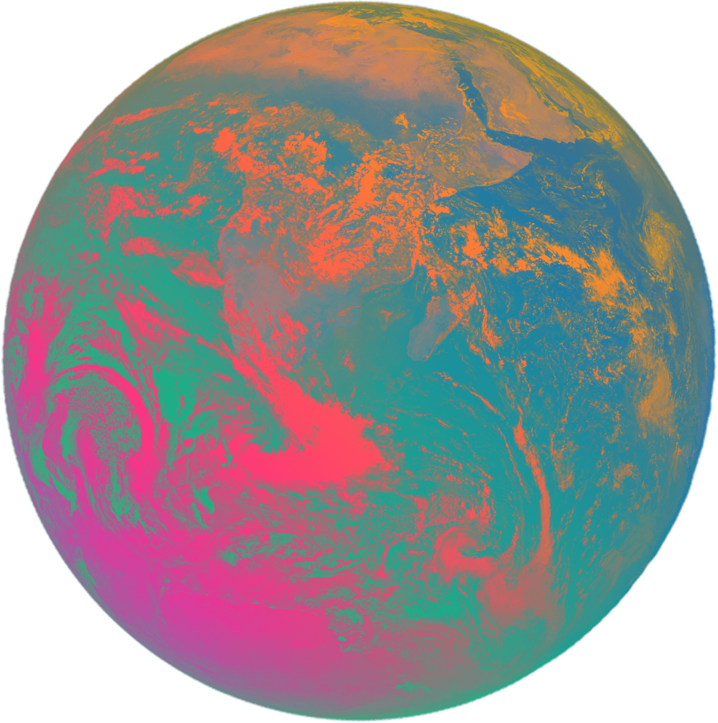 abstract globe with a gradient and bright colours
